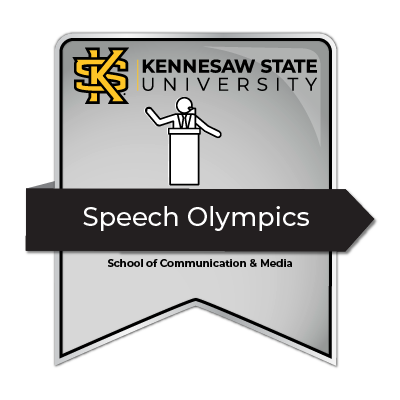 Speech Olympics presented by School of Communication & Media. Badge I